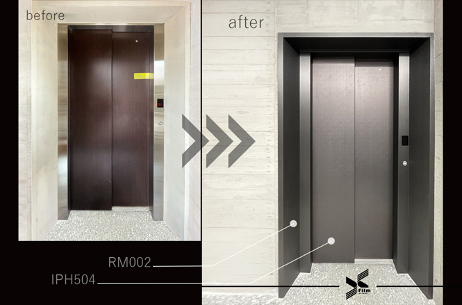 電梯門框裝潢貼膜-特耐波音軟片-金屬IPH504