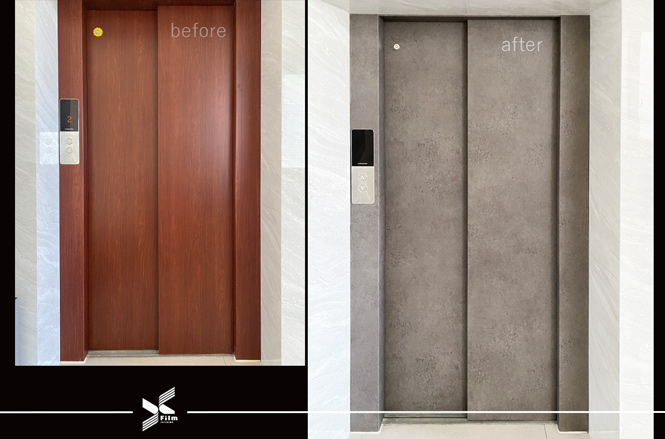 電梯門框裝潢貼膜-特耐波音軟片-石紋NS403