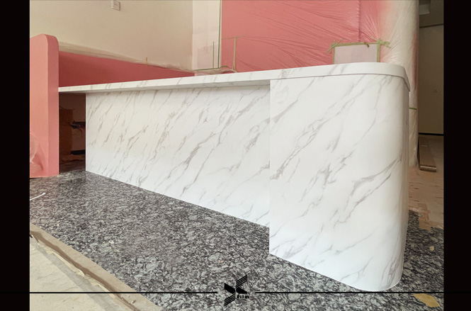 櫃台貼膜-特耐波音軟片-石紋814