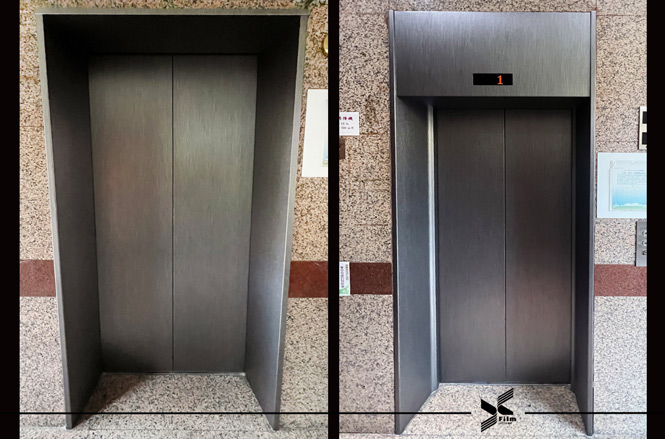 電梯門框裝潢貼膜-特耐波音軟片-金屬RM006