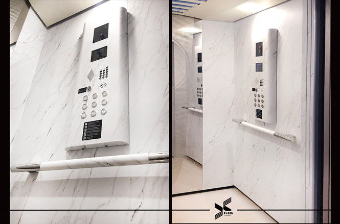 電梯門框裝潢貼膜-特耐波音軟片-石紋ST677